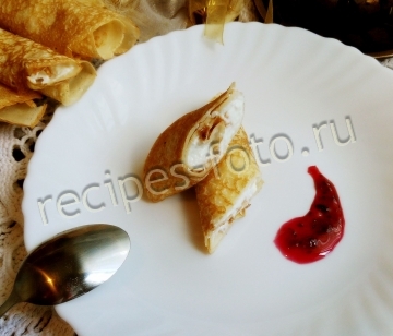 Блинчики с творогом и сгущенкой