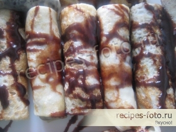 Блины с бананом и шоколадом