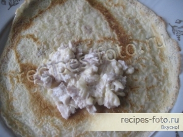 Блины с курицей и сыром