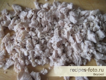 Блины с курицей, грибами и сыром