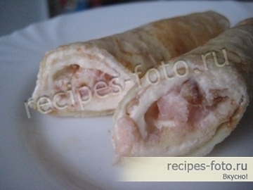 Блины с семгой и сыром