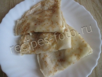 Блины на молоке с творогом и яйцом
