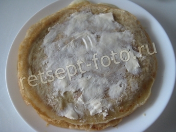 Блины с икрой минтая и плавленым сыром