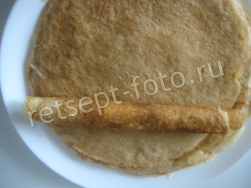 Блины с икрой минтая и плавленым сыром