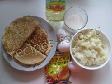 Блины с картошкой на кефире