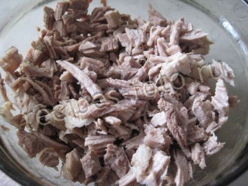 Блины с курицей и корейской морковью. Тесто на молоке