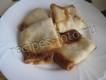 Блины с курицей, сыром и морковью по-корейски на молоке