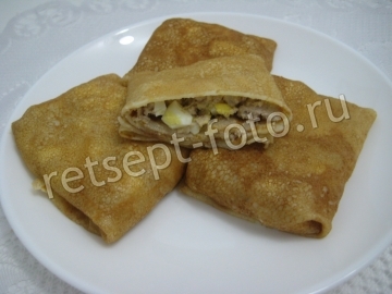 Блины с мясом и яйцом