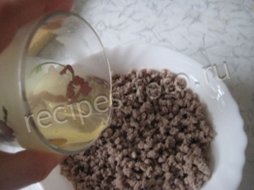Блины с мясом и рисом на кефире