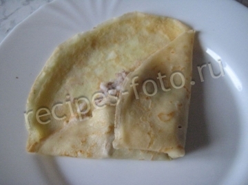 Блины с мясом и рисом на кефире