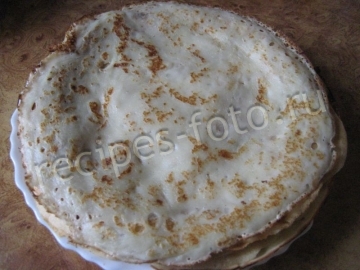 Блины с мясом на кефире