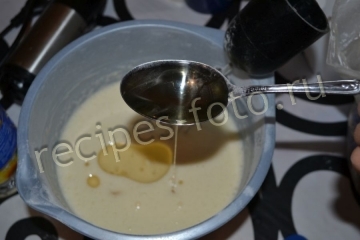 Блины с начинкой: колбасой, рисом и яйцом на молоке