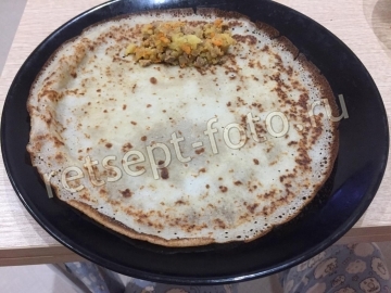 Блины с печенью и картошкой