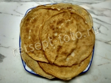 Блины с жюльеном из грибов с мясом