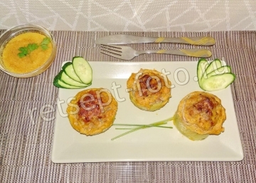 Бочонки из кабачков фаршированные мясом и рисом