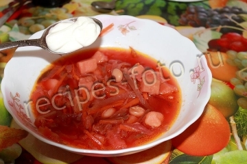 Борщ с фасолью без мяса
