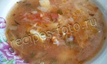 Борщ с килькой в томате