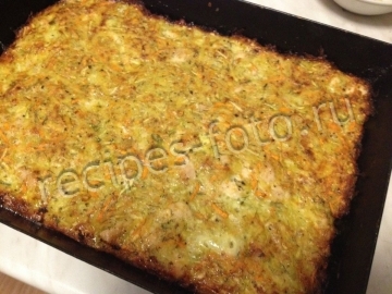 Диетическая запеканка из овощей и курицы в духовке