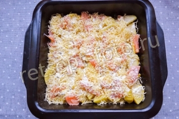 Форель с картошкой в сливках в духовке