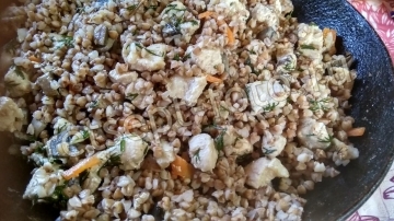 Гречка с лесными грибами и мясом