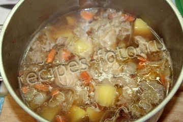 Густой картофельный суп с мясом