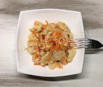 Хе из рыбы с морковью и луком (из судака)