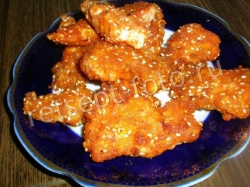 Хрустящие куриные палочки с кунжутом