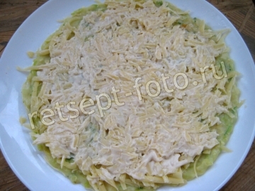 Кабачковый торт с грибами и сыром