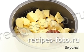 Картошка с мясом в мультиварке