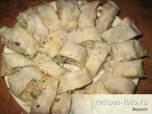 Лаваш с начинкой из рыбных консервов