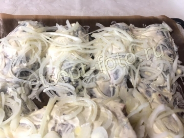 Карась запеченный в духовке с майонезом
