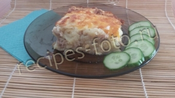 Картофельная запеканка с фаршем и сыром в духовке
