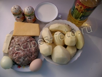 Картофельная запеканка с фаршем в духовке