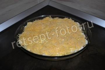 Картофельная запеканка с грибами и вареными яйцами
