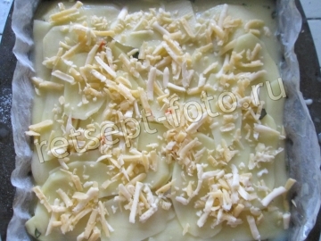 Картофельная запеканка с мясом и капустой