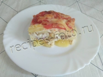 Картофельная запеканка с рыбными консервами