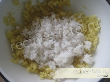 Картофельные котлеты с рисом
