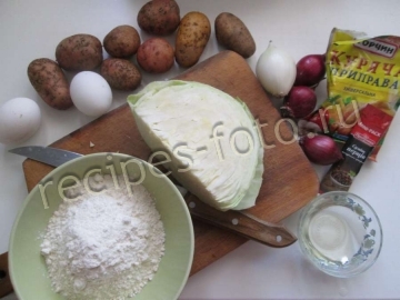 Картофельные драники с капустой