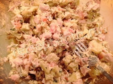 Картошка фаршированная копченой курицей