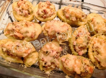 Картошка фаршированная копченой курицей