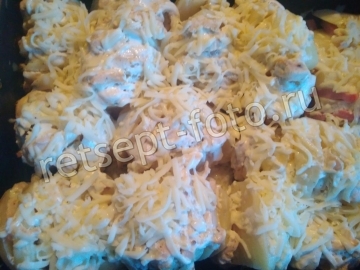Картошка-гармошка с курицей и сыром детям 1,5 года