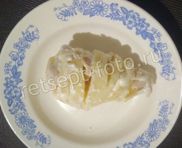 Картошка-гармошка с курицей и сыром детям 1,5 года