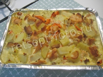 Картошка с горбушей в духовке
