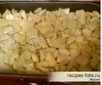 Картошка запеченная в духовке с сыром, сливками и чесноком