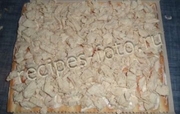 Коржи "Наполеон" с курицей и грибами