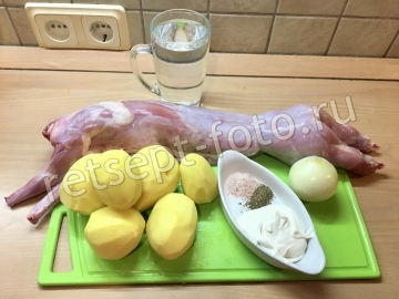 Кролик с картошкой и майонезом в духовке