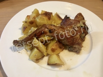 Кролик с картошкой и майонезом в духовке