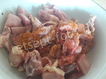 Куриный шашлык с картошкой в духовке