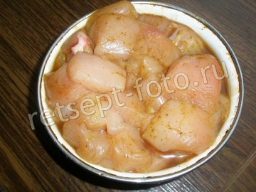 Курица карри с грушей и стручковой фасолью