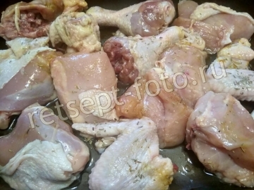 Курица с гороховым пюре